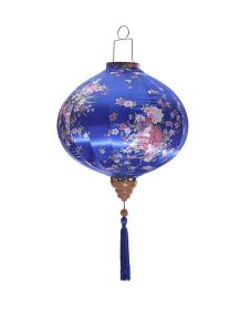 Creative Painted Home Decor Hanging Lantern 14" Decorative Cloth Lantern Lampshade, Blue