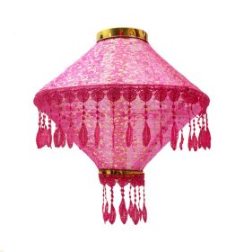 Classic Hot Pink Tassels Hanging Lantern 14" for Festival Home Garden Shop Decor Lampshade