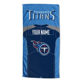 [Personalization Only] OFFICIAL NFL Jersey Personalized Beach Towel - Tennessee Titans