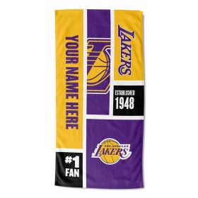 [Personalization Only] OFFICIAL NBA Colorblock Personalized Beach Towel - Los Angeles Lakers