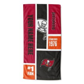 [Personalization Only] OFFICIAL NFL Colorblock Personalized Beach Towel - Bucs