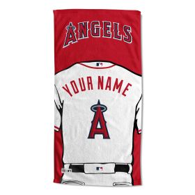 [Personalization Only] OFFICIAL MLB Jersey Personalized Beach Towel - Los Angeles Angels