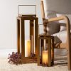 Sullivans 24.25" & 18" Modern Metal Gold Lantern Set of 2