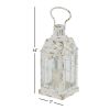 DecMode 7"W, 14"H Vintage Lantern, White, 1 - Piece