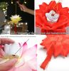 Portable Blossom Lotus Flower Light Lamp with Handle for Chinese Lantern Festival - Yellow