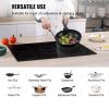 VEVOR Built in Electric Stove Top, 30.3 x 20.5 inch 5 Burners, 240V Glass Radiant Cooktop with Sensor Touch Control, Timer & Child Lock Included, 9 Po