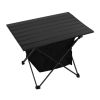 Foldable Camping Table With Storage Basket Rustproof Portable Aluminum Alloy Roll-Up Camping Table