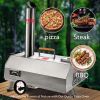 Semi-Automatic Silver 12 Outdoor Pizza Oven Portable Wood Fired Pizza Oven Outdoor Cooking Pizza Maker Portable Pizza Oven for Authentic Stone Baked P